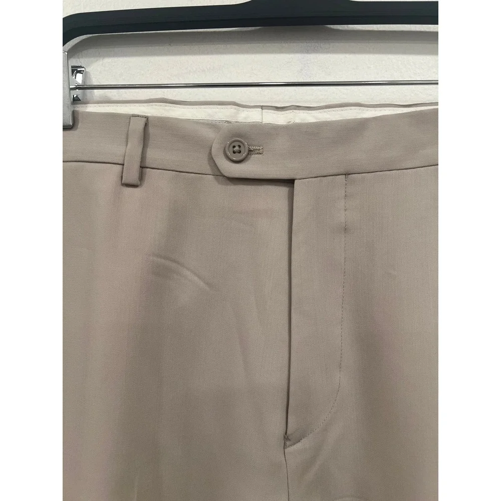 Santorelli Dress Pants Men's Pino Trousers Beige Wool Luxury Made In Italy SZ 36